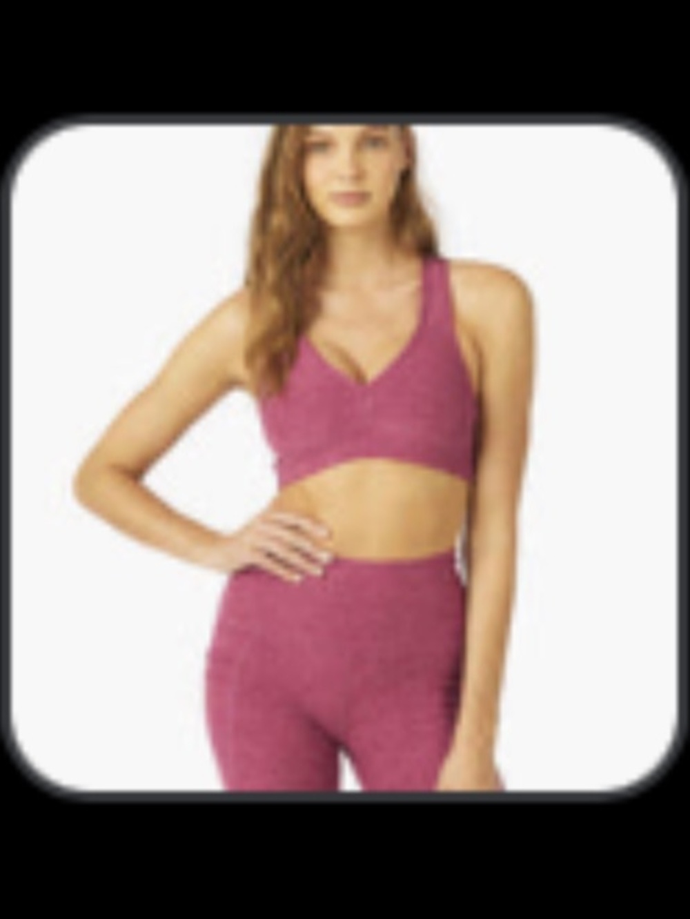 Beyond Yoga V-neck Sports Bra W Sz M- Desert Berry So Soft and Comfy, Flattering